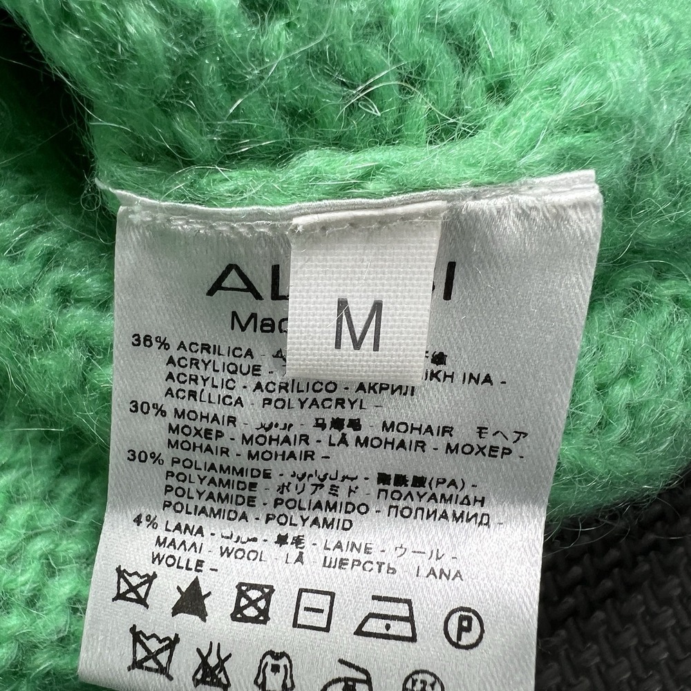 ALYSI Mohair blend Made in Italy Size Med Turtle neck Sweater Green - Picture 9 of 16
